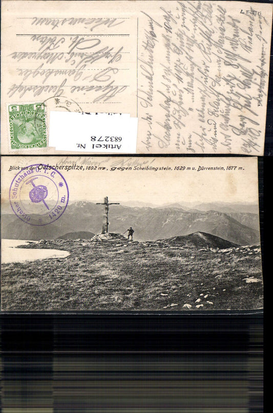 683278 Ötscher Ötscherspitze Gipfelkreuz Lackenhof Hüttenstempel Schutzhaus pub Ledermann 9387