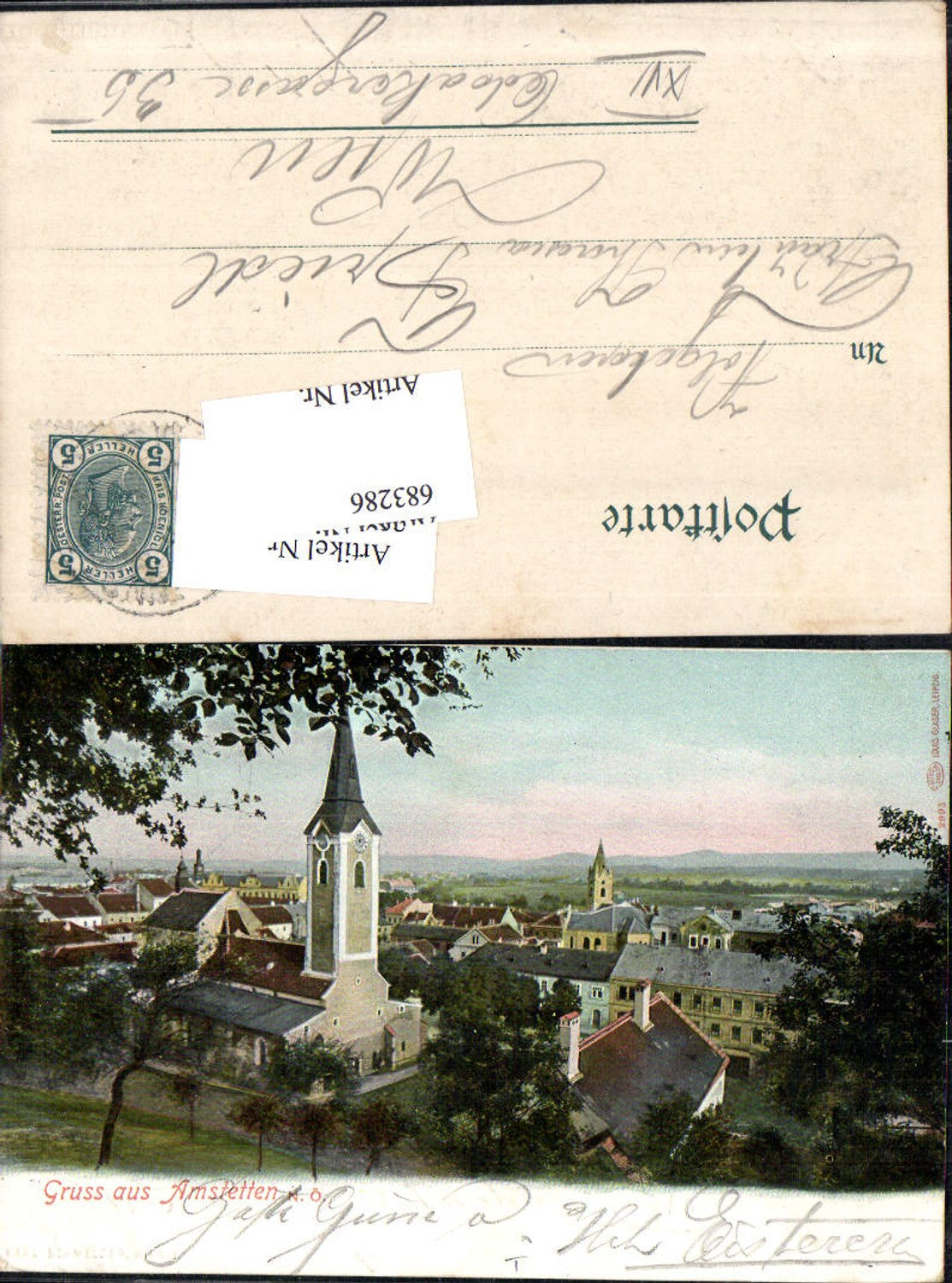 683286 Gruss aus Amstetten pub Louis Glaser 2993