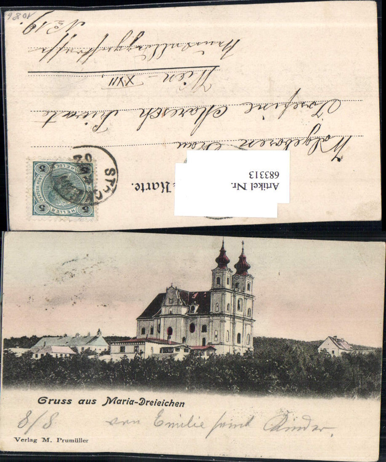 683313 Gruss aus Maria Dreieichen 1905 Mold