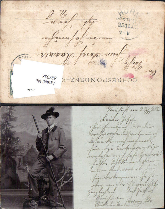 Foto-AK Karl Fragner Mann a. Neustift b. Scheibbs pub Theodor Mark gel. Horn Hofmühle