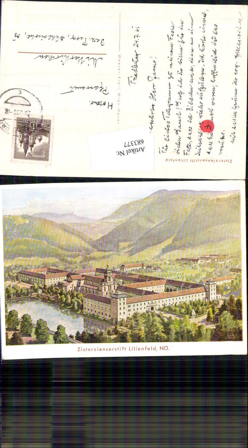 683377 Künstler AK Weeser-Krell Lilienfeld Stift gel. n. Mitterkirchen Perg
