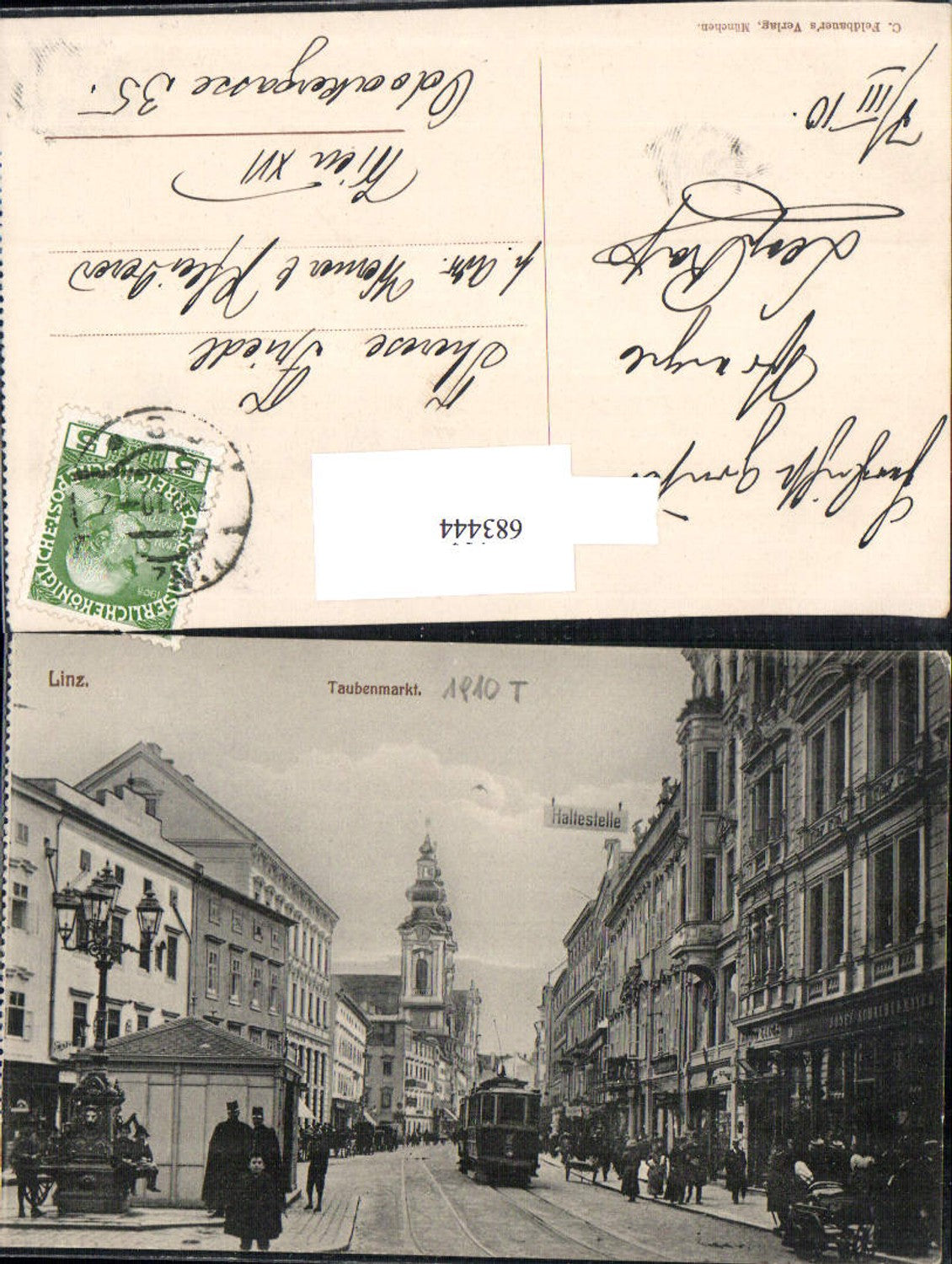 683444 Linz an der Donau Taubenmarkt Straßenansicht Straßenbahn Tram Tramway