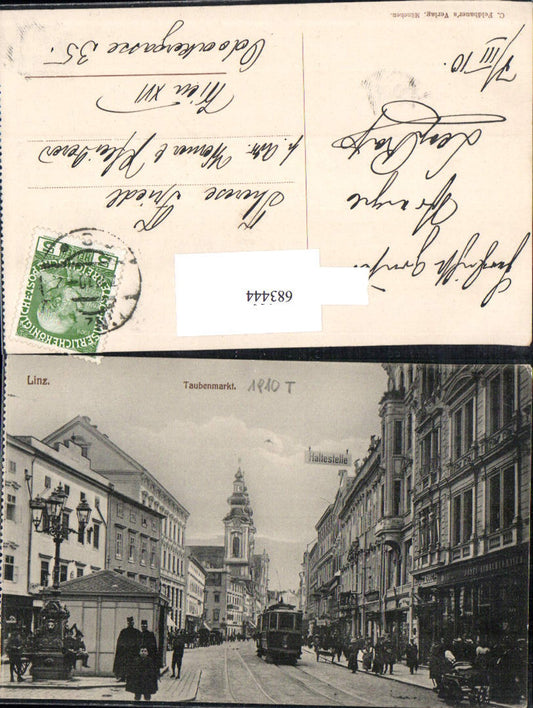 683444 Linz an der Donau Taubenmarkt Straßenansicht Straßenbahn Tram Tramway