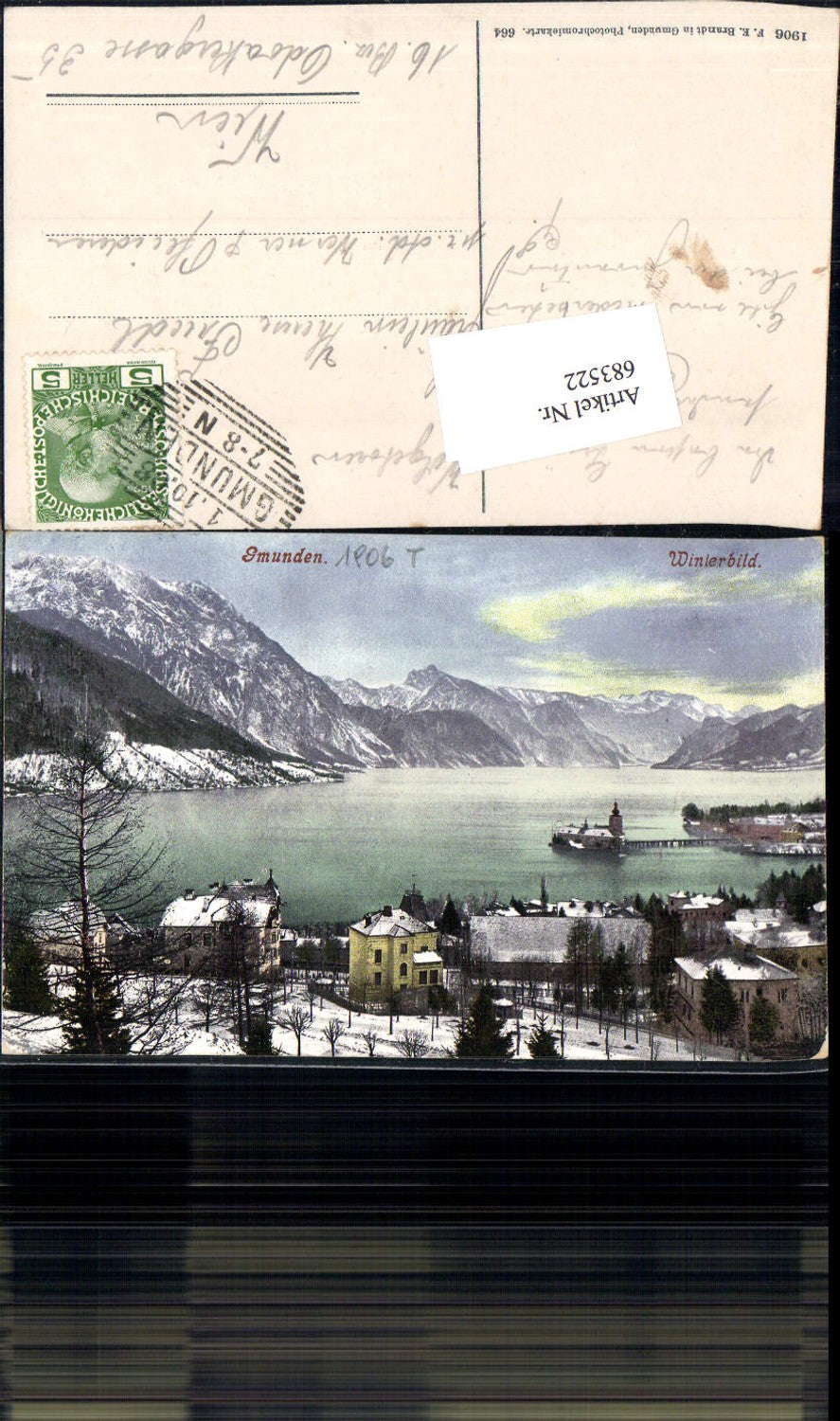 683522 Gmunden am Traunsee Winterbild pub Brandt 664
