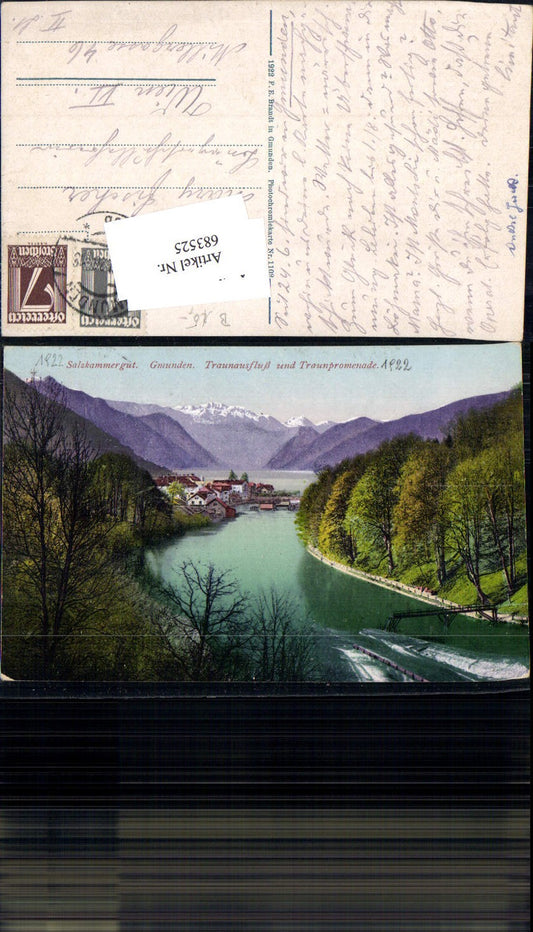 683525 Gmunden am Traunsee Traunausfluß Traunpromenade pub Brandt 1102