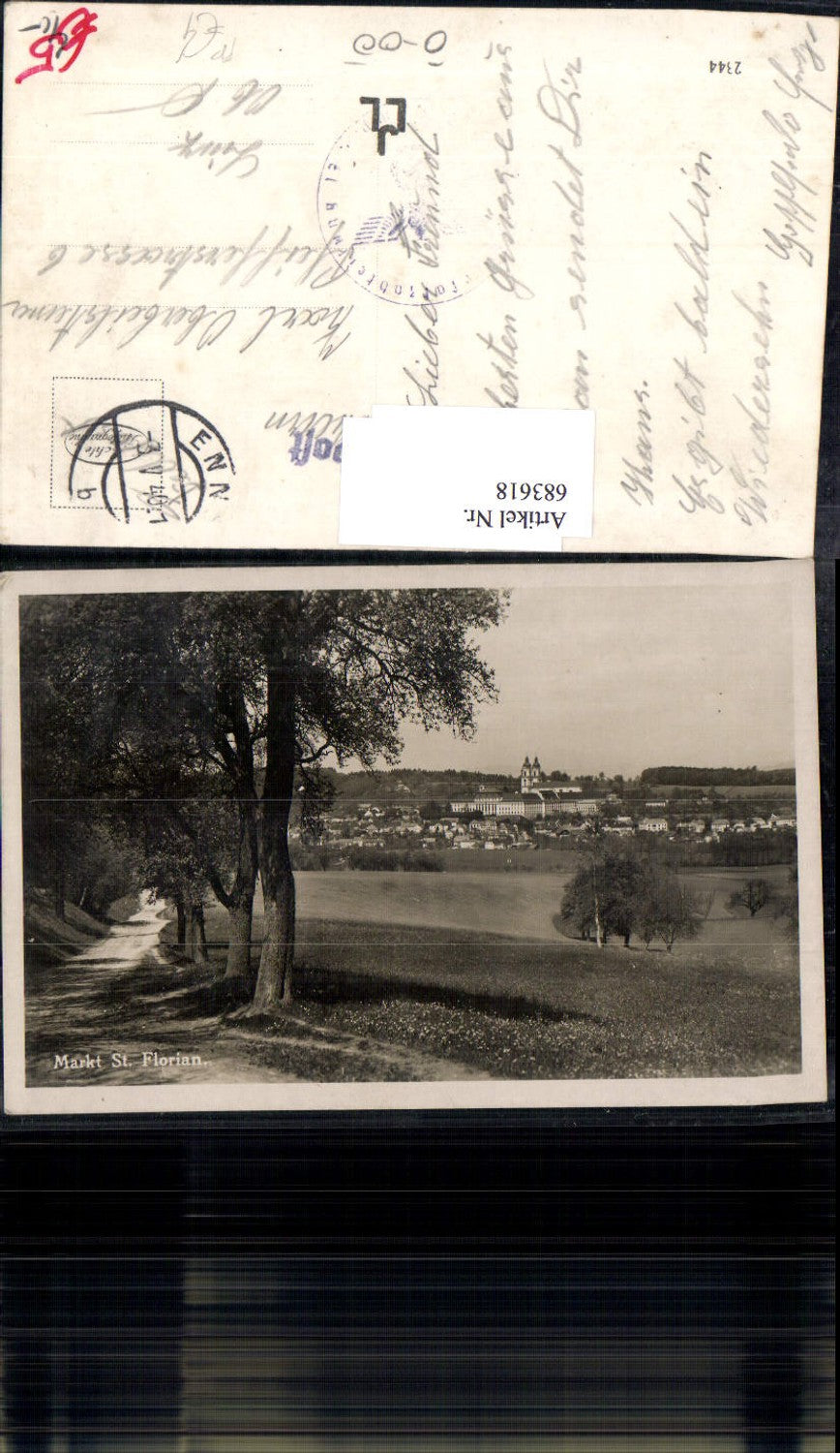 683618 Markt St. Florian Wegpartie 1940 Feldpost n. Linz Stp. Enns