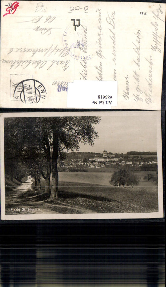 683618 Markt St. Florian Wegpartie 1940 Feldpost n. Linz Stp. Enns