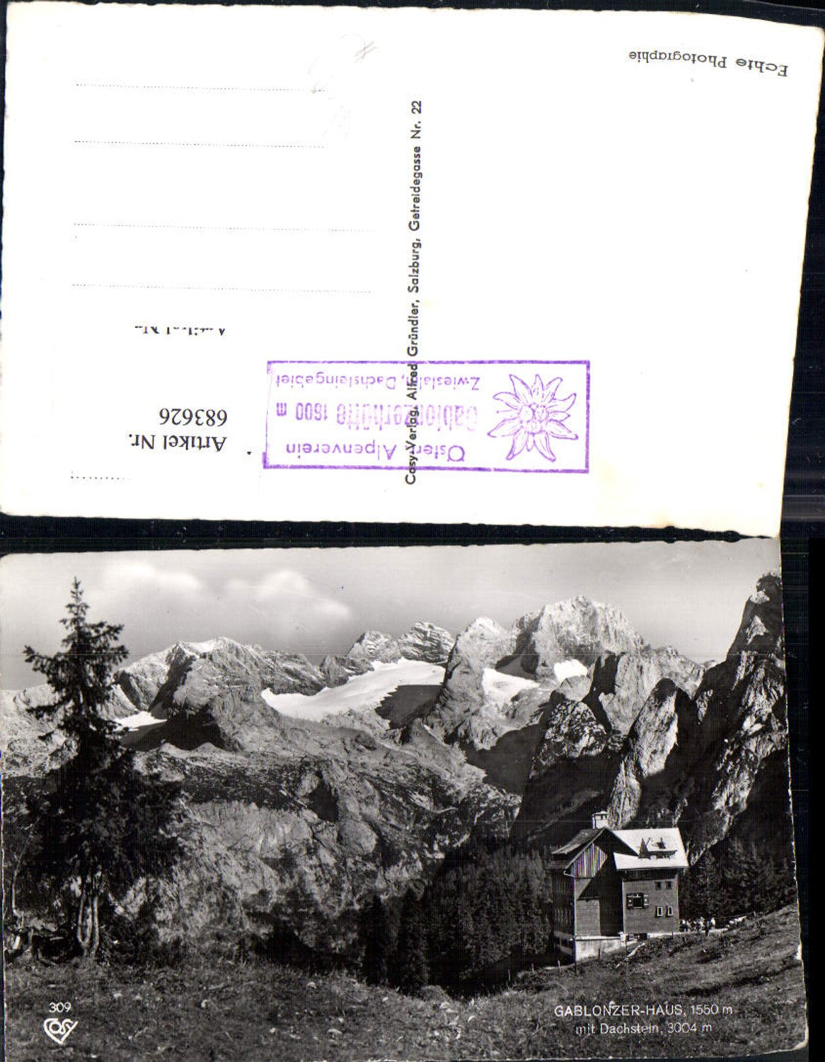 683626 Gablonzerhaus m. Dachstein Gosau Hallstatt