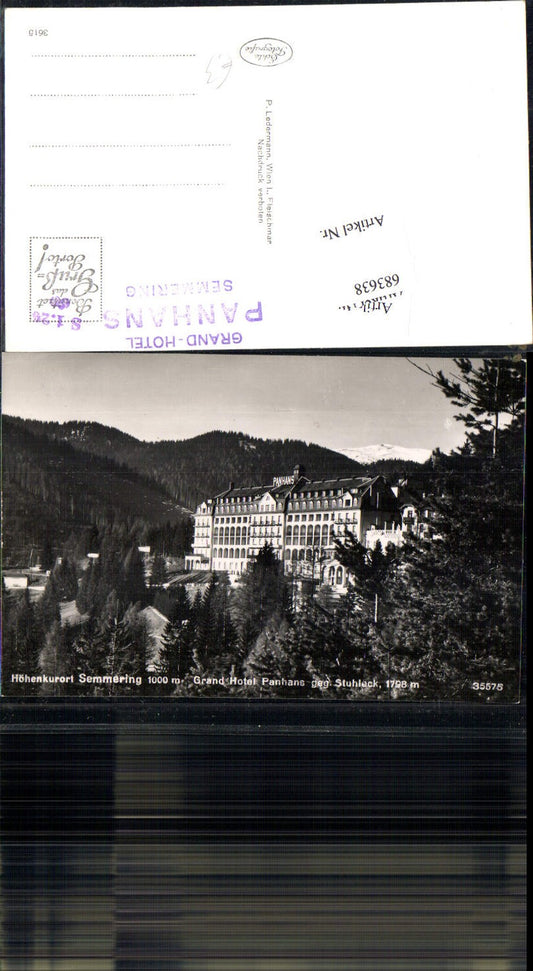 683638 Semmering Hotel Panhans with stamp
