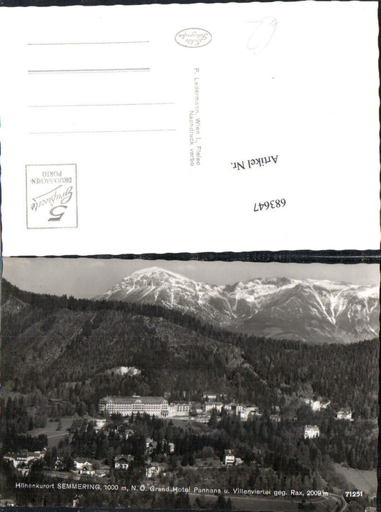 683647 Semmering Grand Hotel Panhans Villa District with Rax