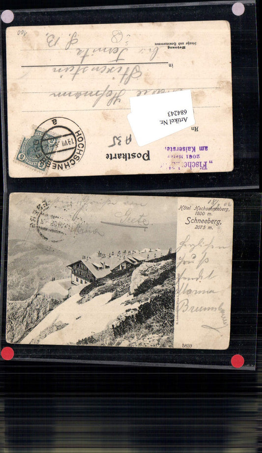 684243 Schneeberg Hochschneeberg Puchberg Hotel gel. Stixenstein Ternitz pub Ledermann 5859