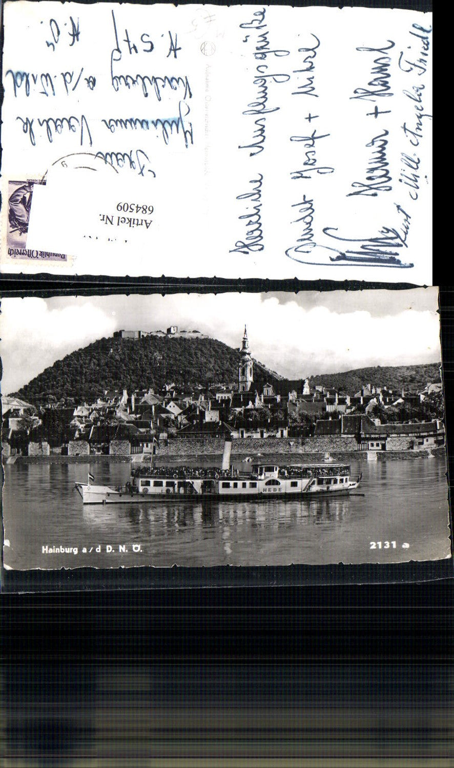 684509 Hainburg an der Donau Dampfer Hebe Schiff