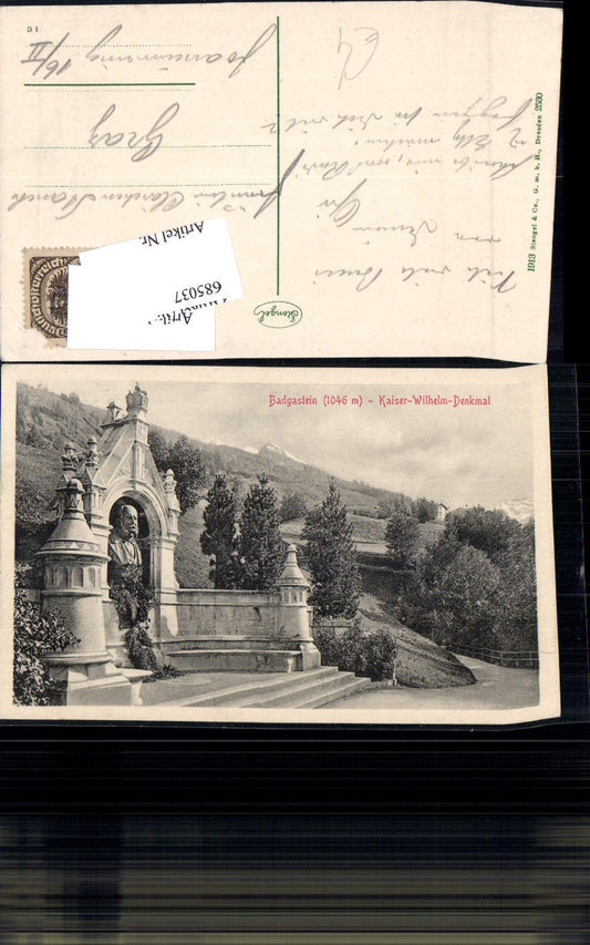 685037 seltene AK Bad Gastein Badgastein Kaiser Wilhelm Denkmal