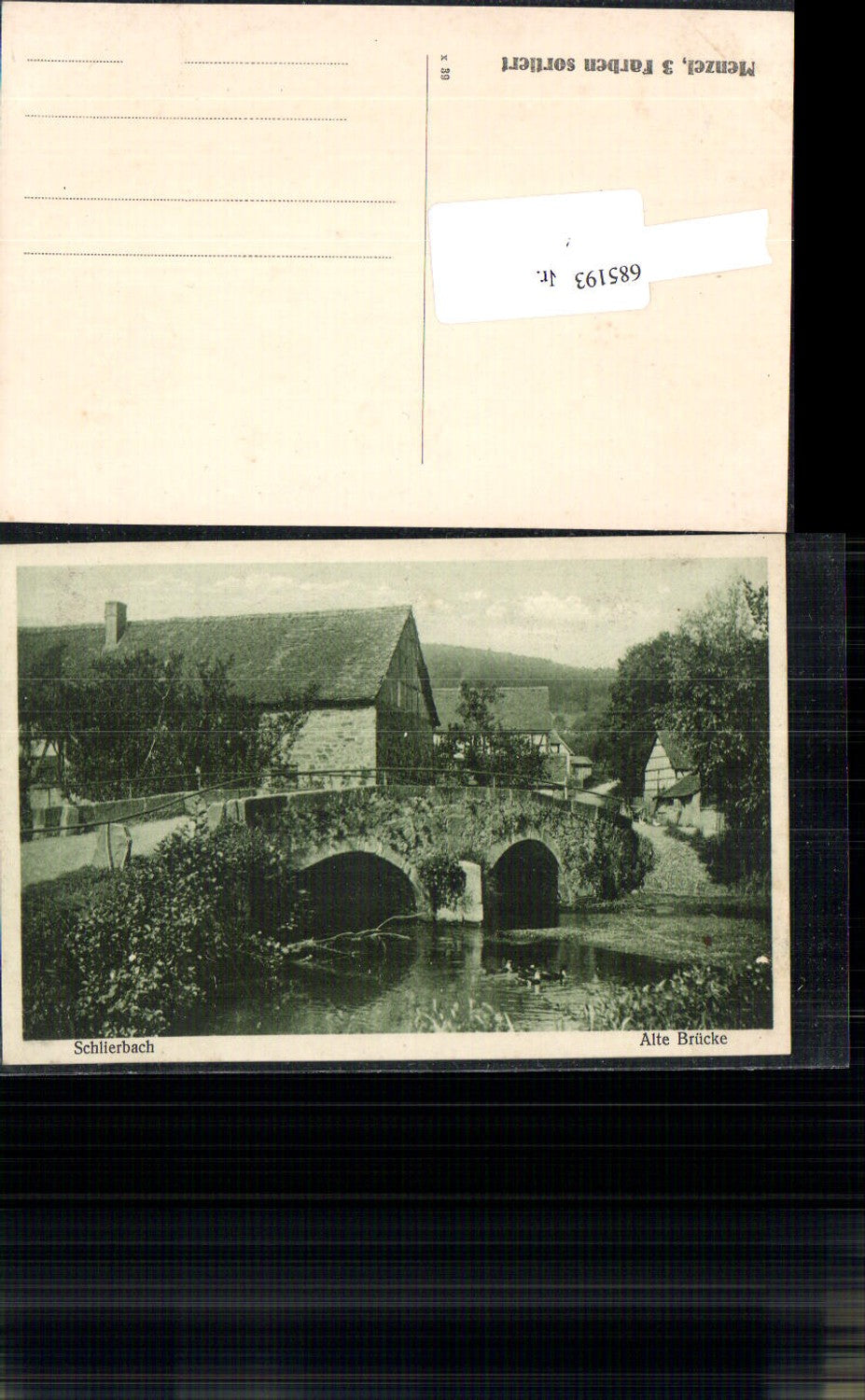 685193 Schlierbach b. Wächtersbach Alte Brücke beim Bach Main Kinzig Kr.