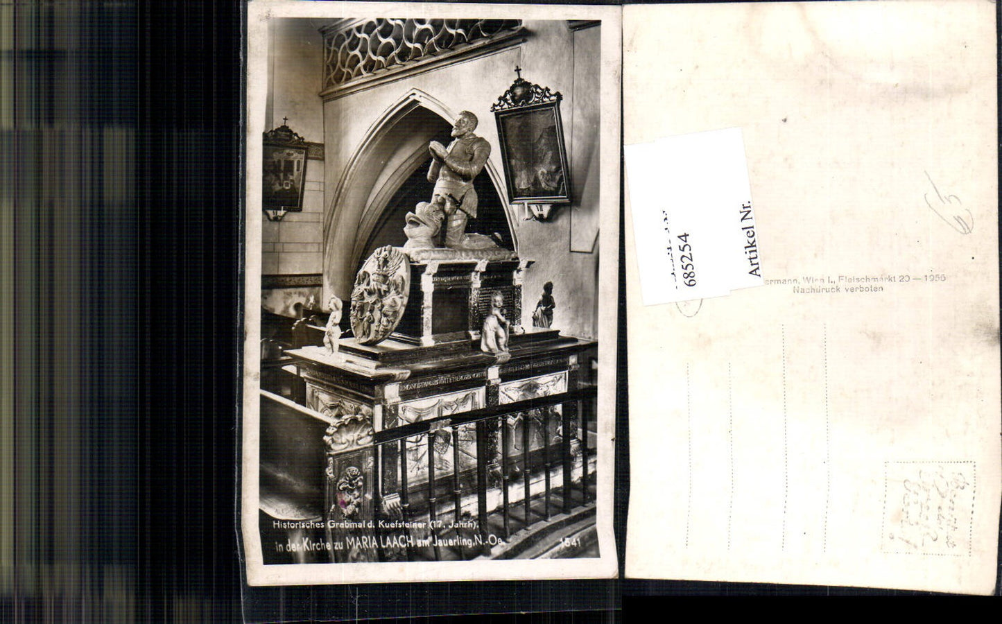 685254 Maria Laach am Jauerling bei Spitz Grabmal Sarg Tod Kuefsteiner