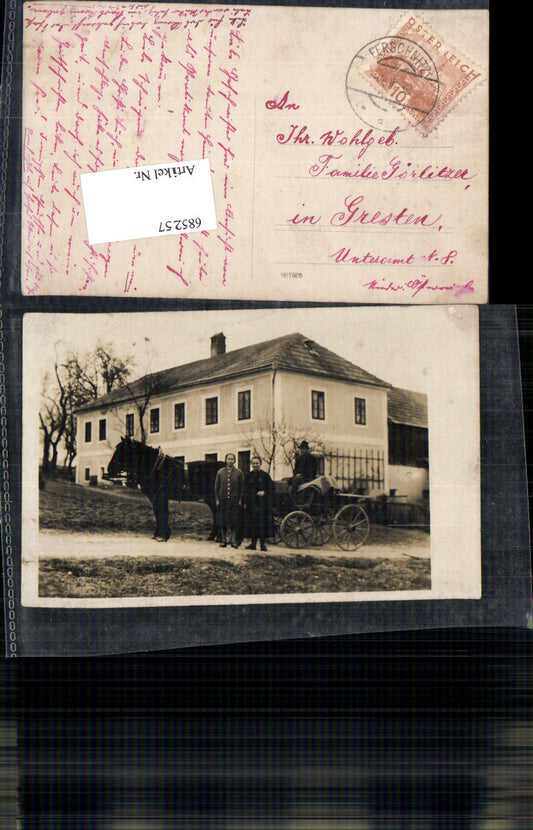 685257 seltene Foto-AK Ferschnitz b. Amstetten Haus Fam. Görlitzer
