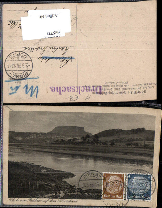685733 Sächsische Schweiz Rathen Lohmen Wehlen Lilienstein Stp. Pirna Copitz