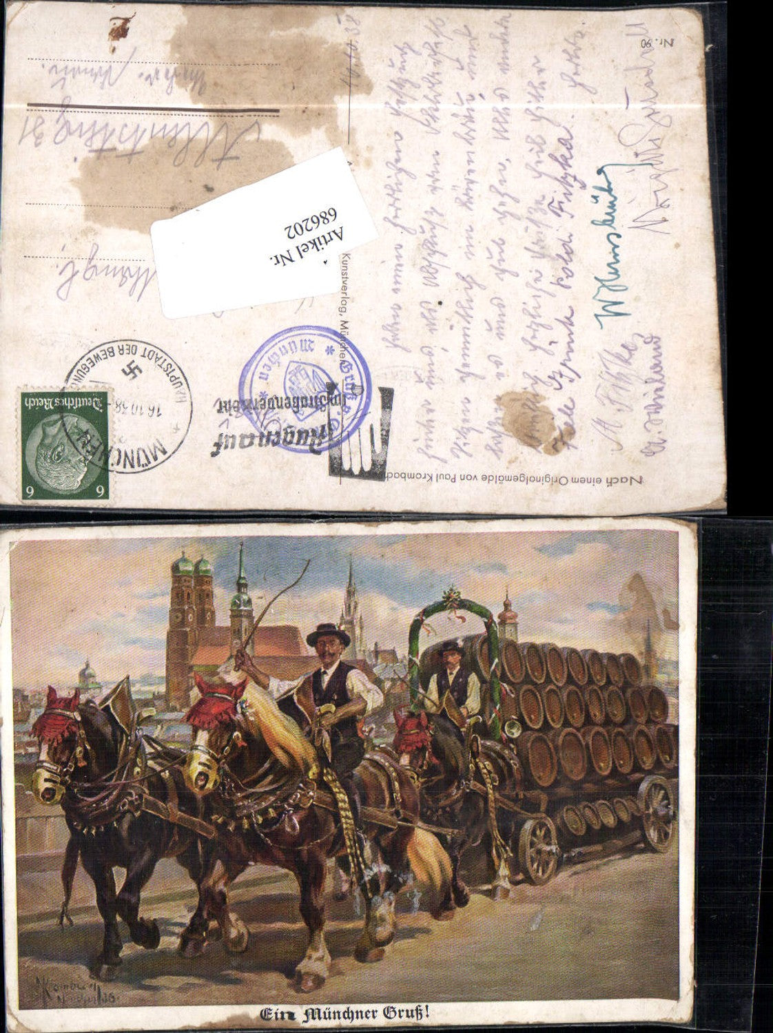 686202 Künstler AK Paul Krombach Münchner München Bier Oktoberfest