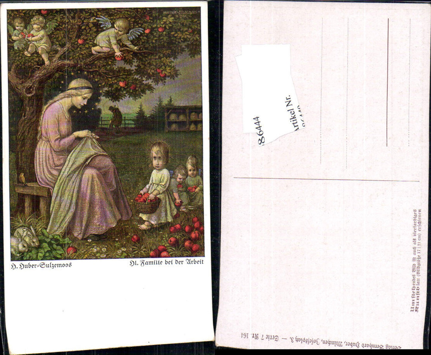 686444 Künstler AK Hans Huber-Sulzemoos Hl. Familie b.d. Arbeit Engel