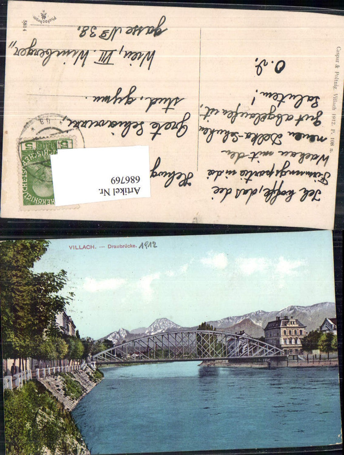 686769 Villach Draupartie Drau Brücke