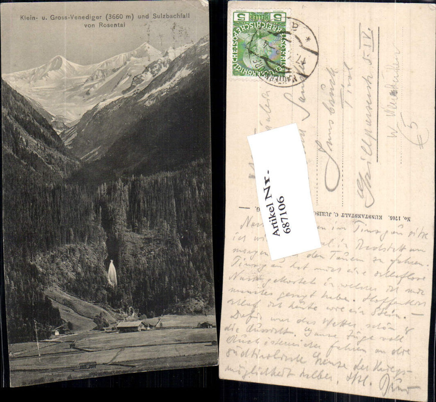 687106 Kleinvenediger Grossvenediger Sulzbachfall Neukirchen Rosental