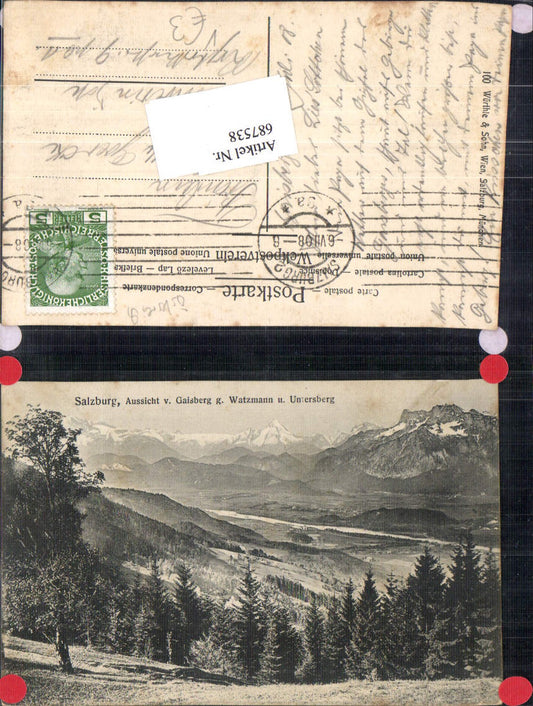 687538 Salzburg Gaisberg Parsch Aigen Untersberg Partie 1908 pub Würthle & Sohn 100