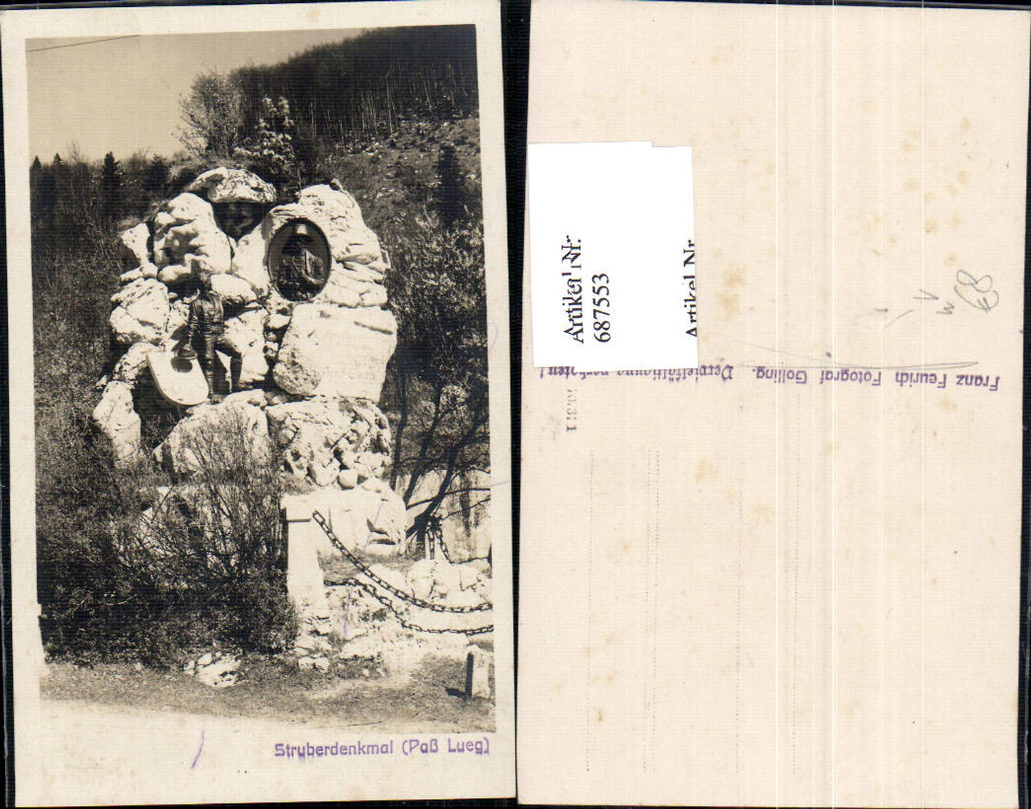 687553 Struberdenkmal Paß Lueg bei Golling pub Franz Feurich Fotograf