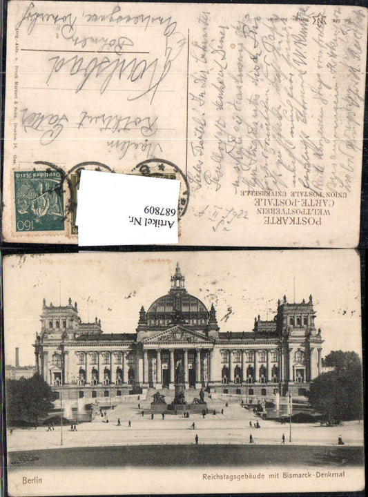 687809 Berlin Reichstagsgebäude Bismarck Denkmal