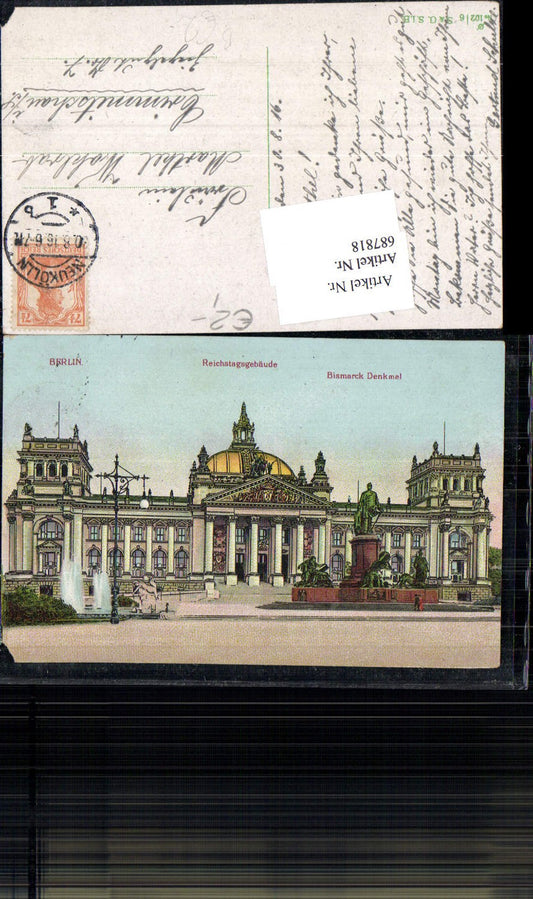 687818 Berlin Reichstagsgebäude Bismarck Denkmal