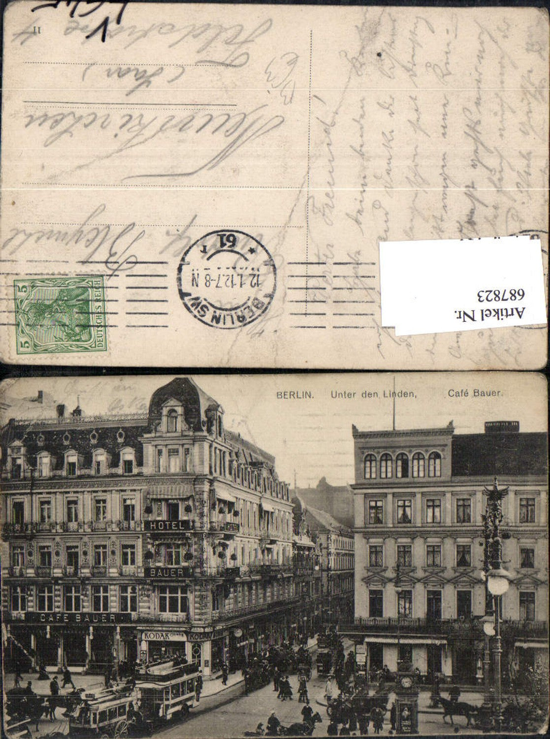 687823 Berlin Unter den Linden Cafe Bauer Straßenbahn