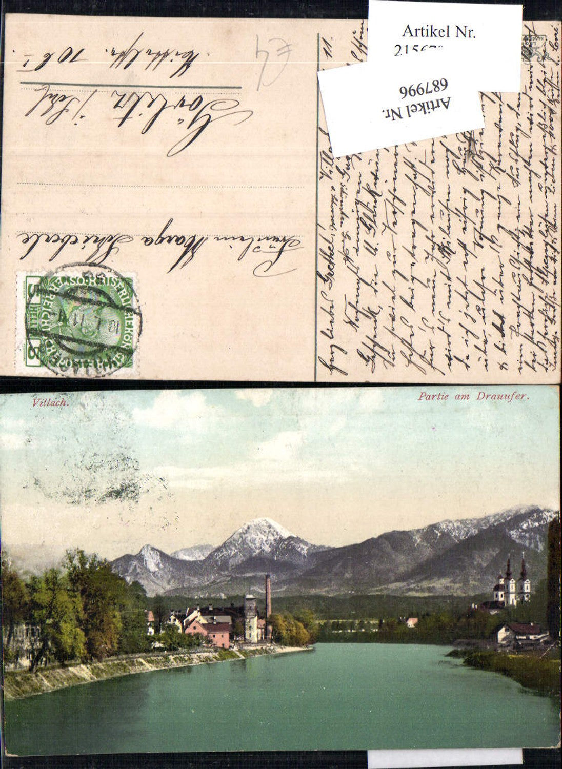 687996 Villach 1911 Draupartie gel.n. Görlitz