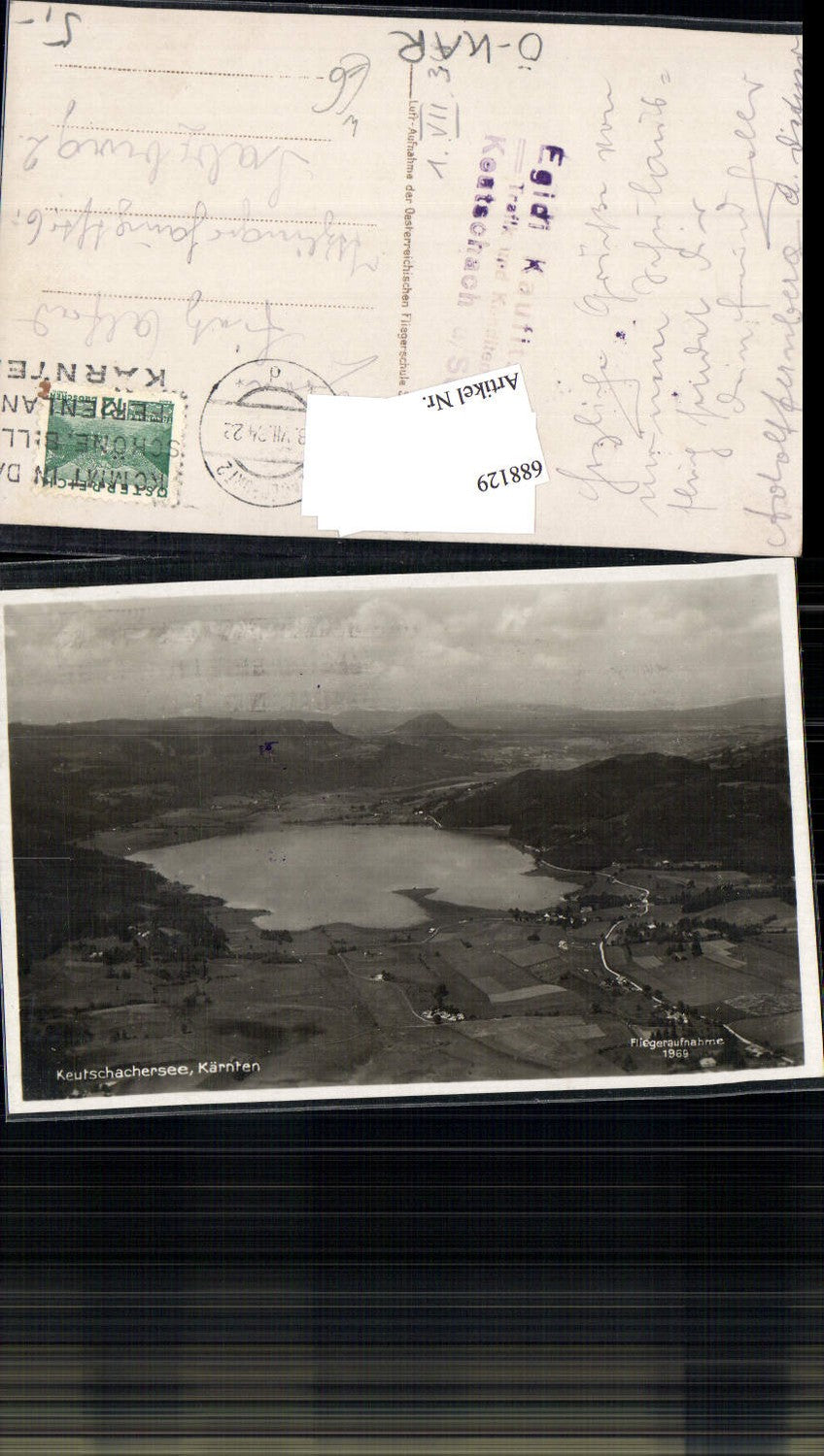 688129 seltene Fliegeraufnahme Luftbild Keutschachersee Keutschach