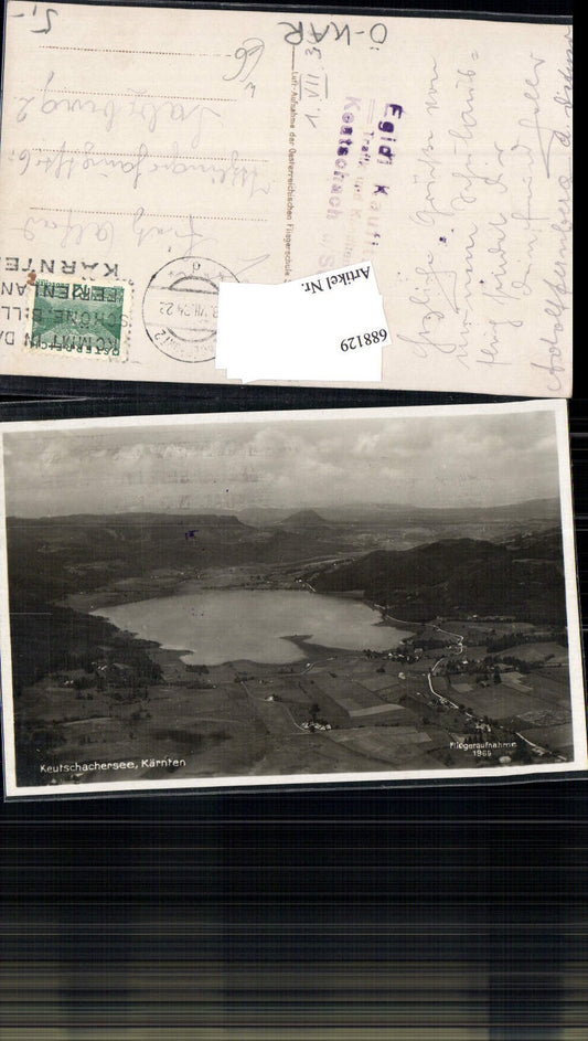 688129 seltene Fliegeraufnahme Luftbild Keutschachersee Keutschach