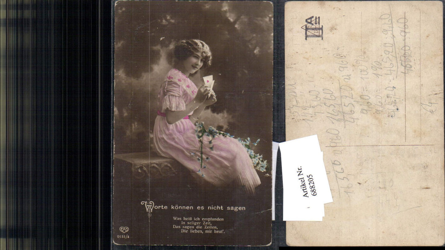 688205 great photo postcard woman letter dress glamour pub EAS 0151/4