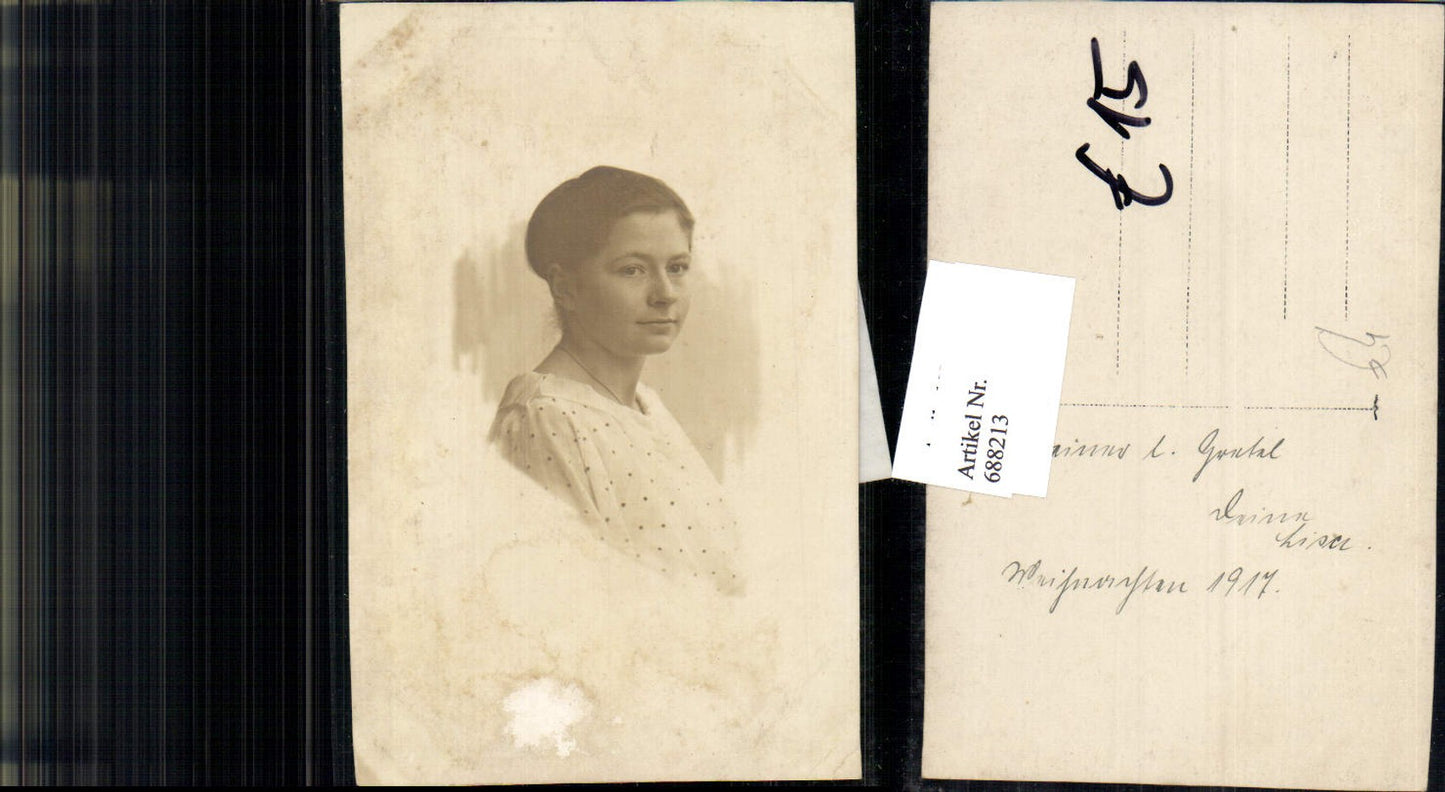 688213 tolle Foto-AK Frau Portrait 1917