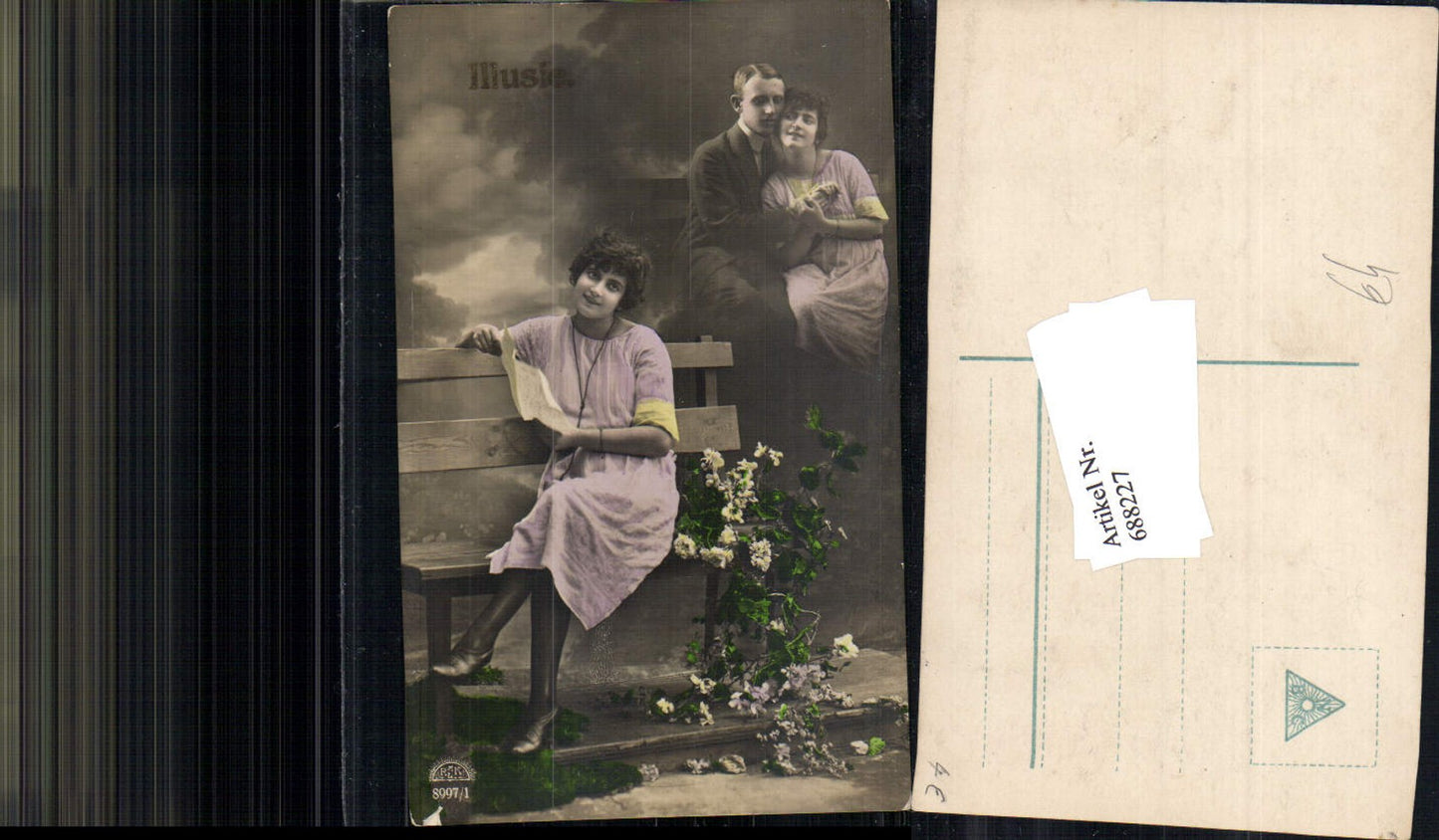 688227 tolle Foto-AK Liebe Brief Fotomontage Surrealismus