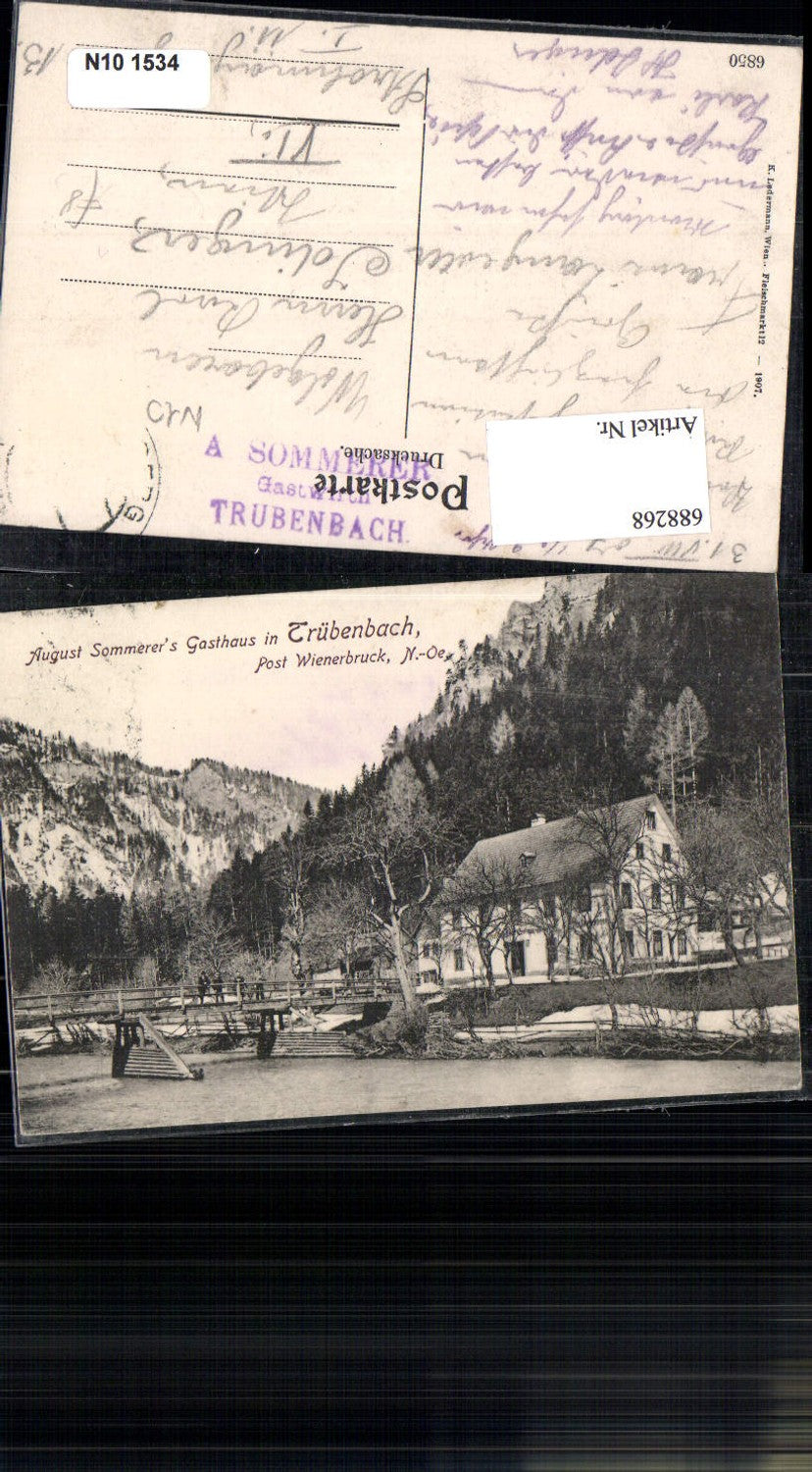 688268 Trübenbach bei Wienerbruck Puchenstuben Gasthaus Sommerer pub Ledermann 6850