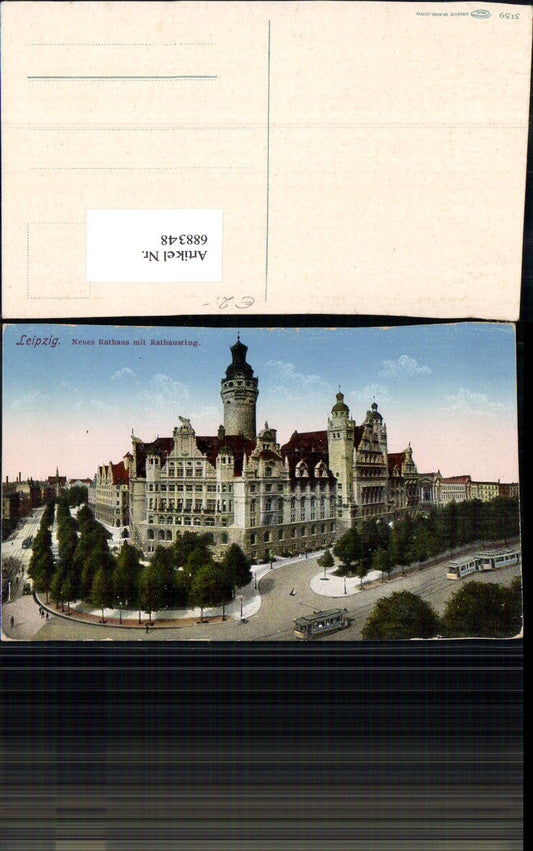 688348 Leipzig Neues Rathaus Rathausring Straßenbahn