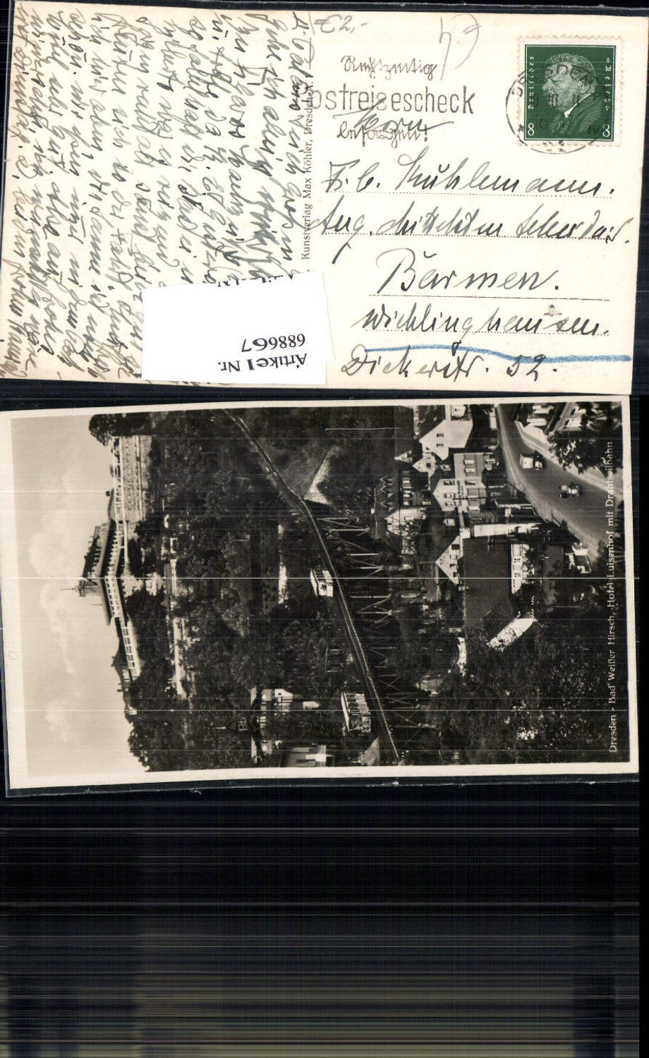 688667 Dresden Loschwitz Weisser Hirsch Bergbahn Luisenhof