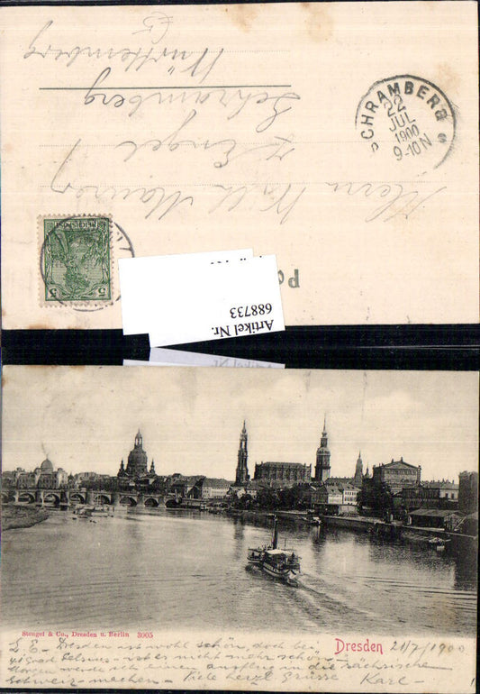 688733 Dresden Dampfer a. Elbe pub Stengel & Co. 3005