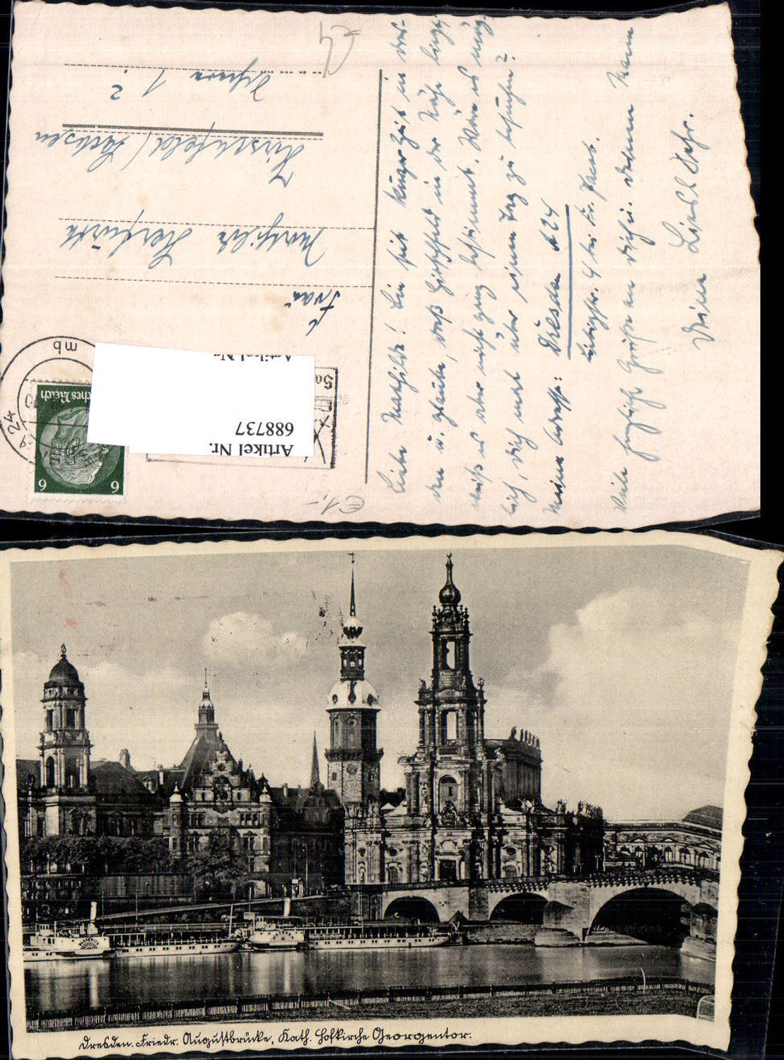 688737 Dresden Dampfer Blasewitz u. Meissen Elbe Terrasse Landeplatz