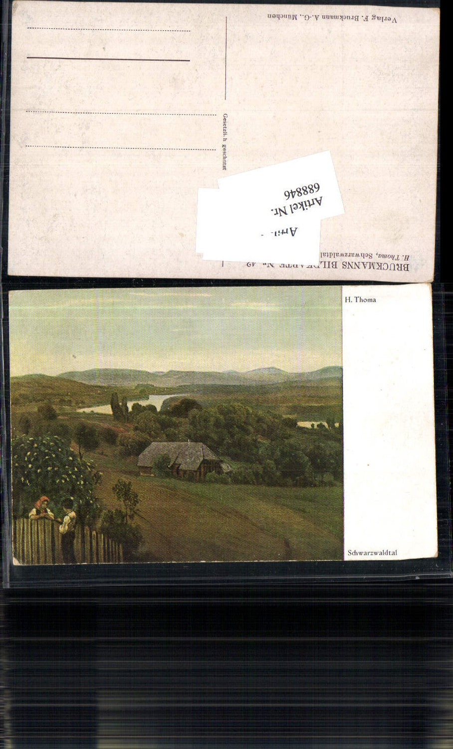688846 Künstler AK Hans Thoma Schwarzwaldtal Schwarzwald Baden pub Bruckmann Bildkarte 42