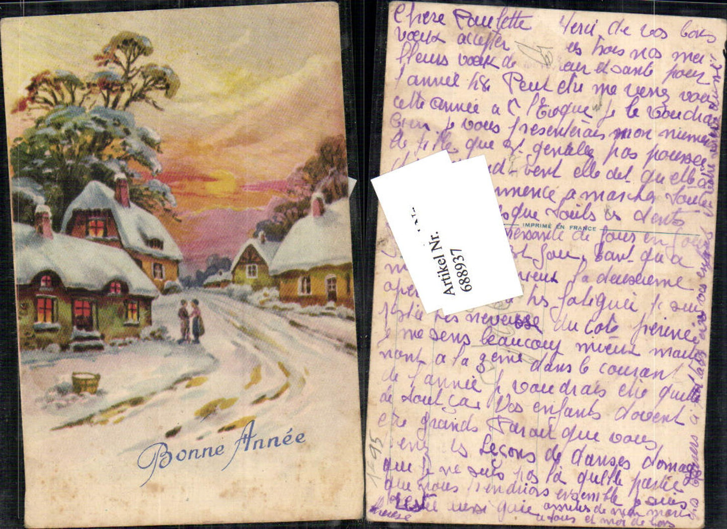 688937 Bonne Annee Neujahr Sonne Dorf Menschen Idylle