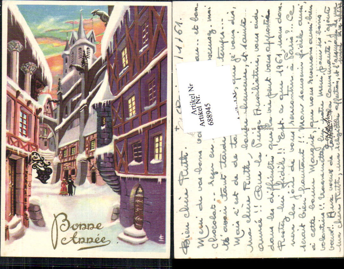 688945 Bonne Annee Neujahr Stadt Gasse Paar