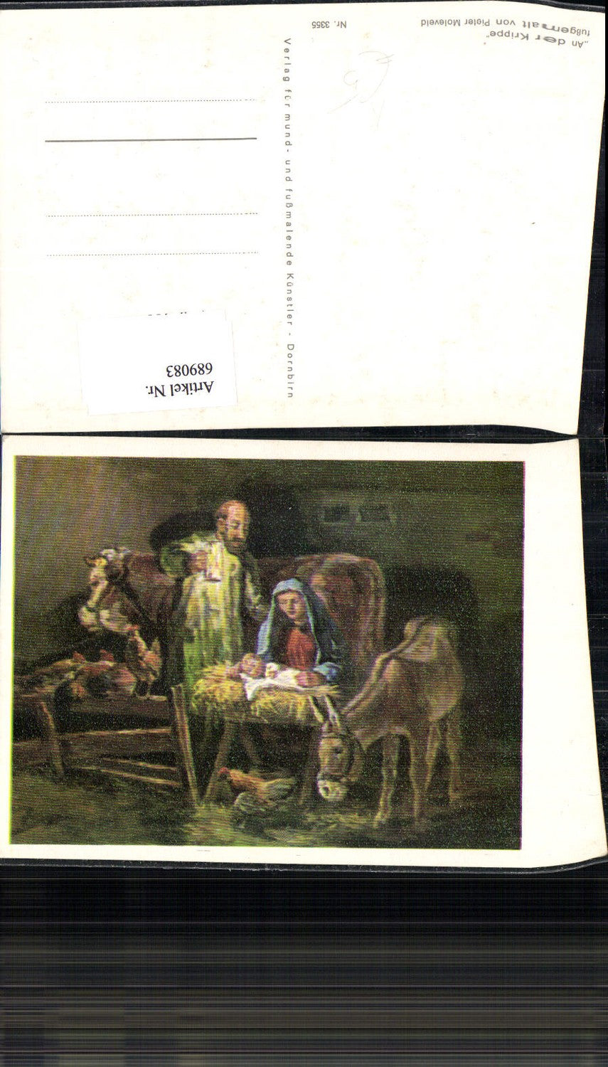 689083 Weihnachten Krippe Josef Maria Jesus Peter Moleveld fußgemalt