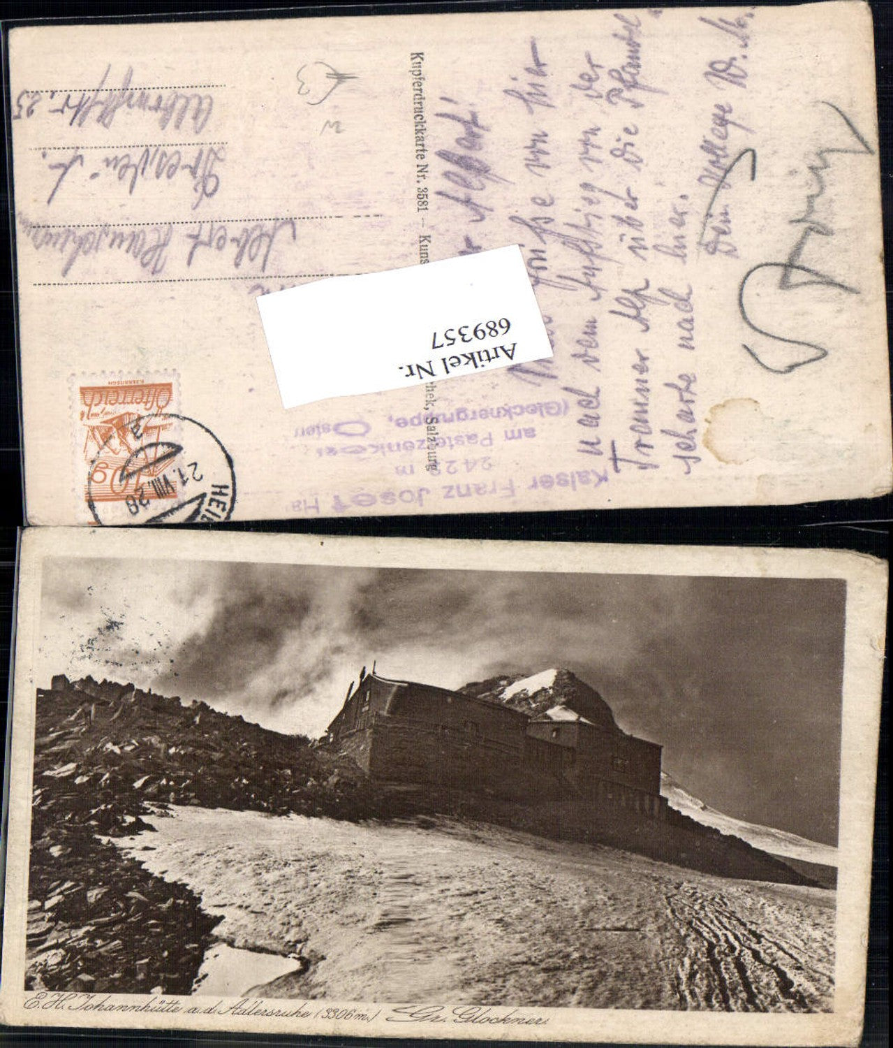 689357 Grossglockner Johannisberg Pasterze Adlersruhe Johannhütte