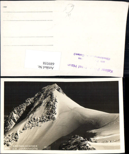 689358 Grossglockner Johannisberg Pasterze vd Johannhütte