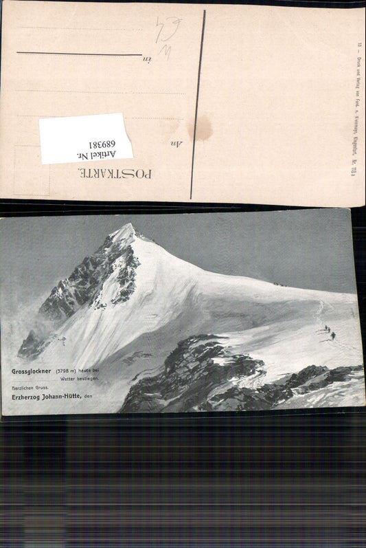 689381 Grossglockner Bezirk Spittal an der Drau Heiligenblut Erzherzog Johann Hütte Tourengeher