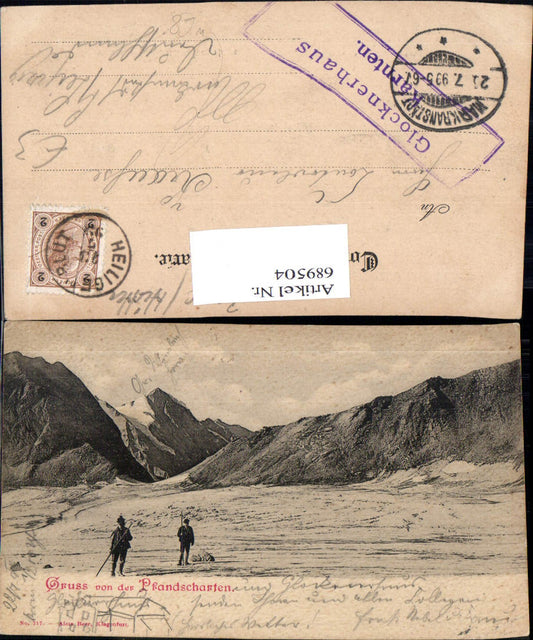 689504 Grossglockner Hochalpenstrasse Heiligenblut 1899 Pfandscharten Tourengeher pub Alois Beer
