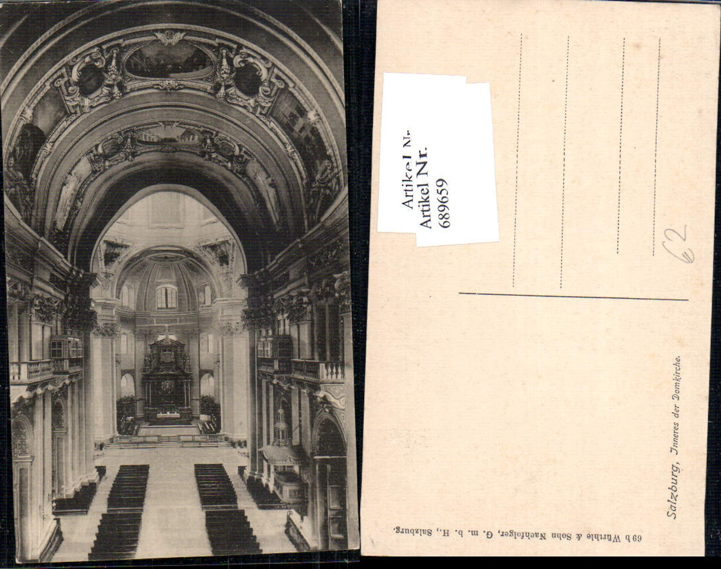 689659 Salzburg Stadt Domkirche Dom Innen pub Würthle & Sohn 69 b